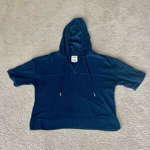 Hooded Terry Cloth Quarter Zip Tee